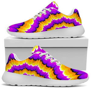 Yellow Explosion Moving Optical Illusion Sport Shoes GearFrost