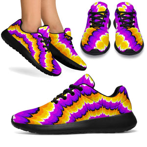 Yellow Explosion Moving Optical Illusion Sport Shoes GearFrost