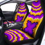Yellow Explosion Moving Optical Illusion Universal Fit Car Seat Covers