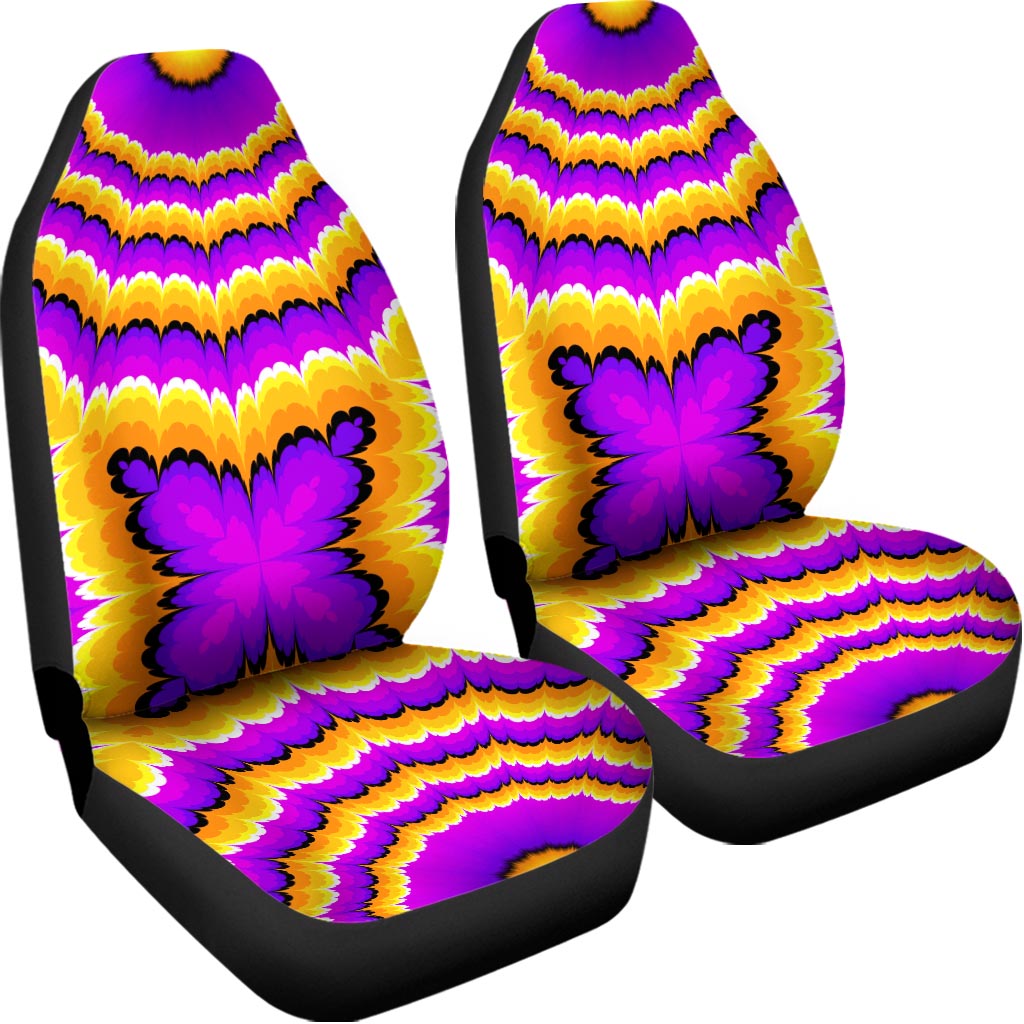 Yellow Explosion Moving Optical Illusion Universal Fit Car Seat Covers
