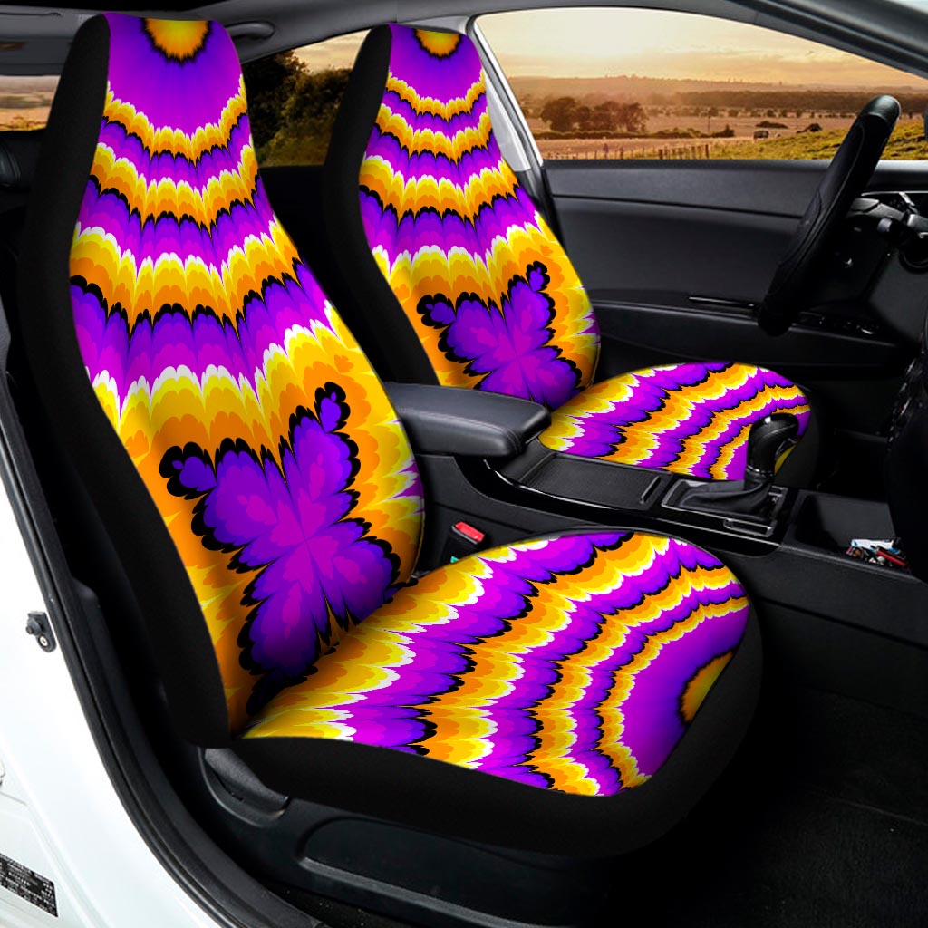Yellow Explosion Moving Optical Illusion Universal Fit Car Seat Covers
