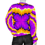 Yellow Explosion Moving Optical Illusion Women's Crewneck Sweatshirt GearFrost