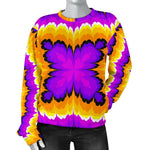 Yellow Explosion Moving Optical Illusion Women's Crewneck Sweatshirt GearFrost