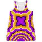 Yellow Explosion Moving Optical Illusion Women's Racerback Tank Top