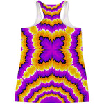 Yellow Explosion Moving Optical Illusion Women's Racerback Tank Top