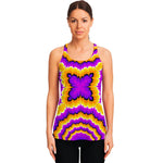 Yellow Explosion Moving Optical Illusion Women's Racerback Tank Top