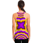 Yellow Explosion Moving Optical Illusion Women's Racerback Tank Top
