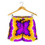 Yellow Explosion Moving Optical Illusion Women's Shorts