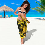 Yellow Flower Kaleidoscope Print Beach Sarong Wrap