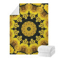 Yellow Flower Kaleidoscope Print Blanket