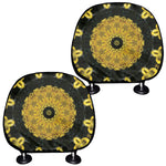 Yellow Flower Kaleidoscope Print Car Headrest Covers