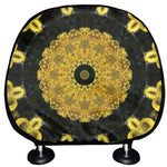 Yellow Flower Kaleidoscope Print Car Headrest Covers