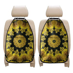 Yellow Flower Kaleidoscope Print Car Seat Organizers