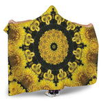 Yellow Flower Kaleidoscope Print Hooded Blanket