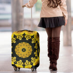 Yellow Flower Kaleidoscope Print Luggage Cover