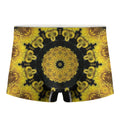 Yellow Flower Kaleidoscope Print Men's Boxer Briefs