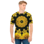 Yellow Flower Kaleidoscope Print Men's T-Shirt
