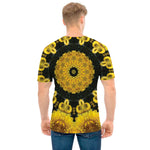 Yellow Flower Kaleidoscope Print Men's T-Shirt
