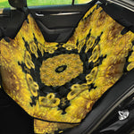 Yellow Flower Kaleidoscope Print Pet Car Back Seat Cover