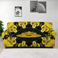 Yellow Flower Kaleidoscope Print Sofa Cover
