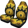 Yellow Flower Kaleidoscope Print Universal Fit Car Seat Covers