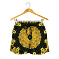 Yellow Flower Kaleidoscope Print Women's Shorts