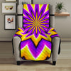 Yellow Flower Moving Optical Illusion Armchair Protector