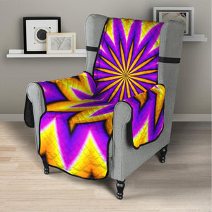 Yellow Flower Moving Optical Illusion Armchair Protector