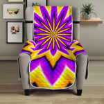 Yellow Flower Moving Optical Illusion Armchair Protector