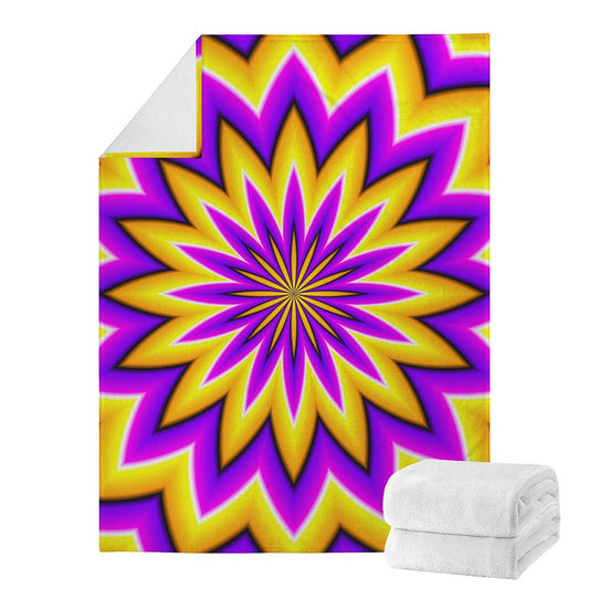 Yellow Flower Moving Optical Illusion Blanket