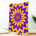 Yellow Flower Moving Optical Illusion Blanket