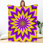 Yellow Flower Moving Optical Illusion Blanket