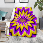 Yellow Flower Moving Optical Illusion Blanket