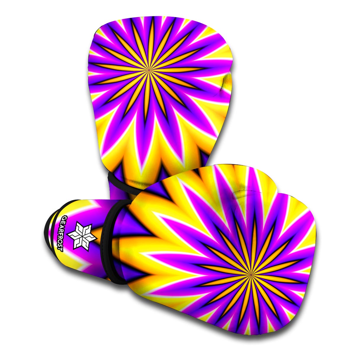 Yellow Flower Moving Optical Illusion Boxing Gloves