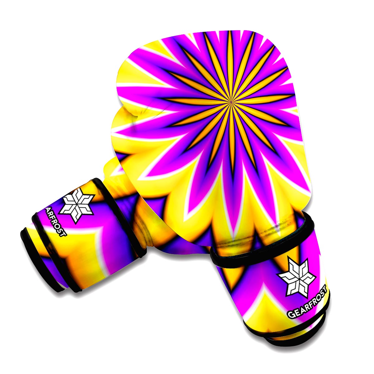 Yellow Flower Moving Optical Illusion Boxing Gloves