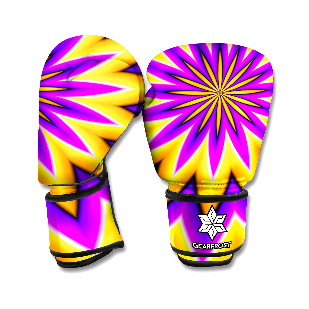 Yellow Flower Moving Optical Illusion Boxing Gloves