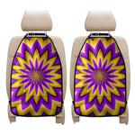 Yellow Flower Moving Optical Illusion Car Seat Organizers