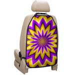 Yellow Flower Moving Optical Illusion Car Seat Organizers