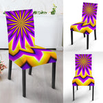 Yellow Flower Moving Optical Illusion Dining Chair Slipcover
