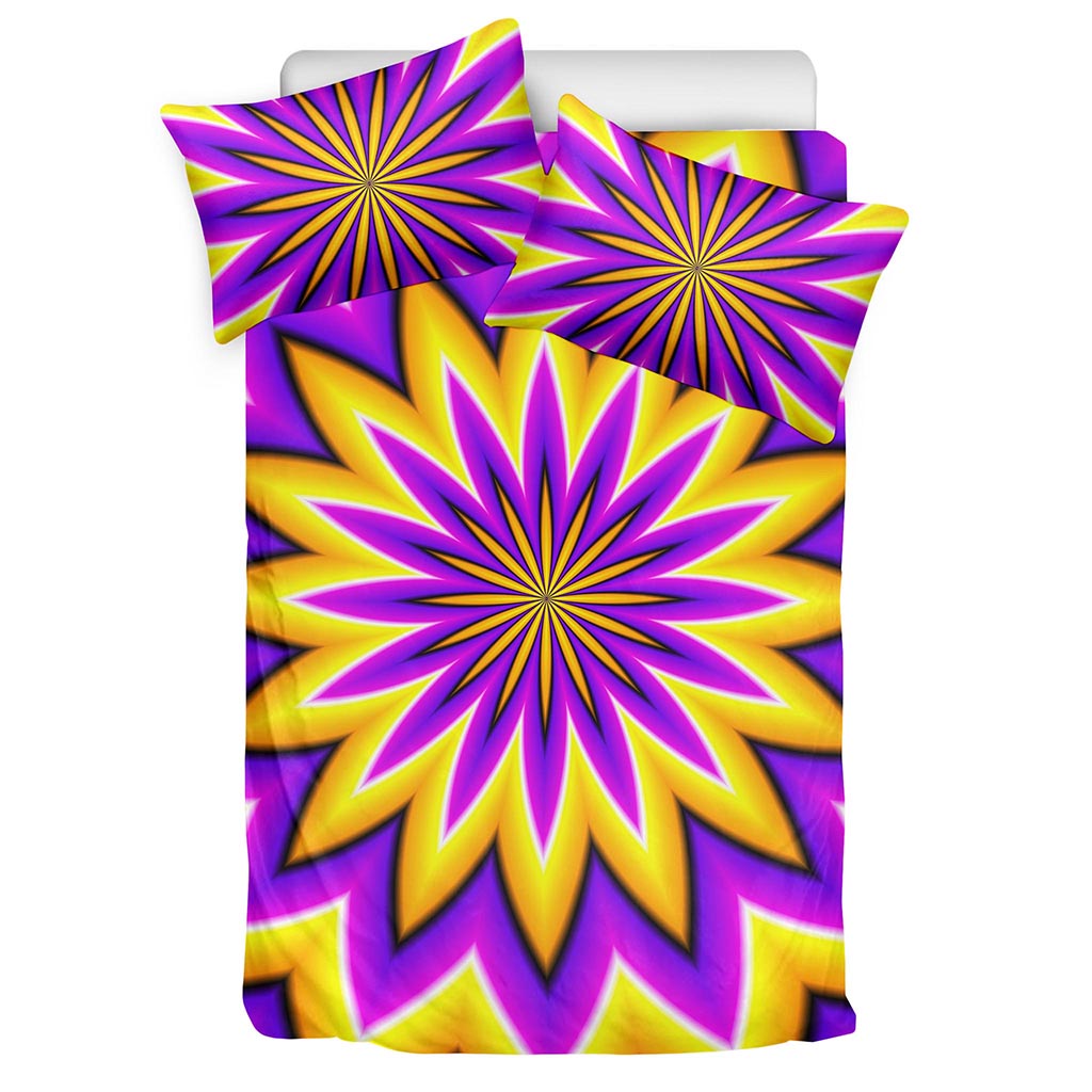Yellow Flower Moving Optical Illusion Duvet Cover Bedding Set