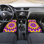 Yellow Flower Moving Optical Illusion Front and Back Car Floor Mats