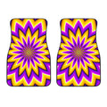 Yellow Flower Moving Optical Illusion Front Car Floor Mats