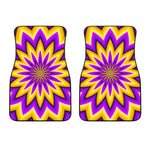 Yellow Flower Moving Optical Illusion Front Car Floor Mats