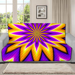 Yellow Flower Moving Optical Illusion Futon Protector