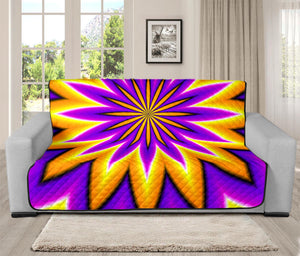 Yellow Flower Moving Optical Illusion Futon Protector