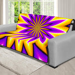 Yellow Flower Moving Optical Illusion Futon Protector