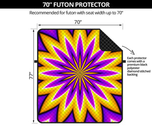 Yellow Flower Moving Optical Illusion Futon Protector