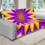 Yellow Flower Moving Optical Illusion Futon Protector