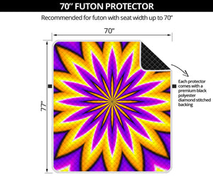 Yellow Flower Moving Optical Illusion Futon Protector