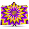 Yellow Flower Moving Optical Illusion Hooded Blanket